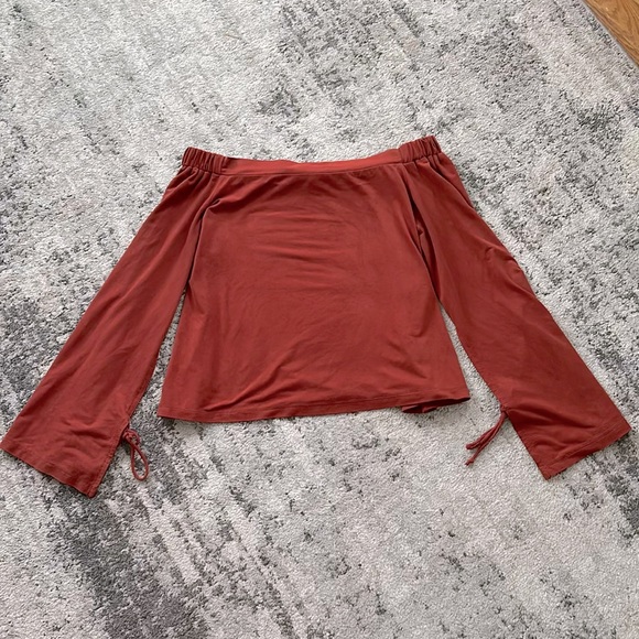 Olivaceous Off the Shoulder Top - Picture 1 of 4